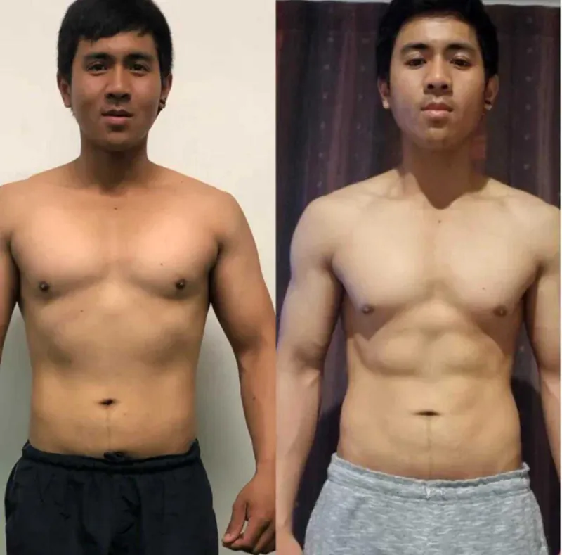 Before and after — skinny to lean and strong